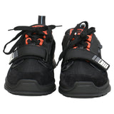 Prada Mechano Sneakers in Black Orange Leather