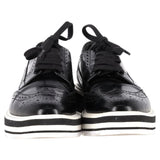 Prada Platform Brogues in Black Leather