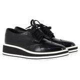 Prada Platform Brogues in Black Leather