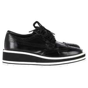 Prada Platform Brogues in Black Leather