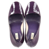 Prada Round-Toe Pumps in Purple Patent Leather