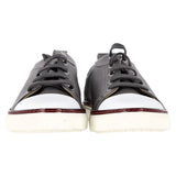 Hermes Two Tone Inside Lace Up Sneakers in Grey Leather