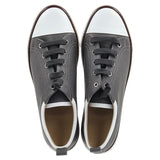 Hermes Two Tone Inside Lace Up Sneakers in Grey Leather