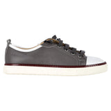 Hermes Two Tone Inside Lace Up Sneakers in Grey Leather