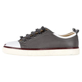 Hermes Two Tone Inside Lace Up Sneakers in Grey Leather