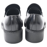 Prada Brushed Platform Loafers in Black Leather