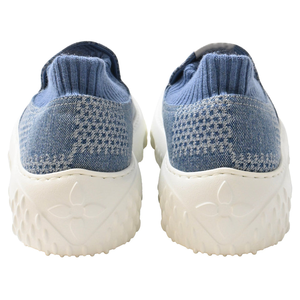 Men's Louis Vuitton LV Space Lander Slip On Sneakers in Blue Denim