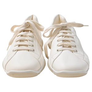 Prada Sneakers in Ivory Nappa Leather
