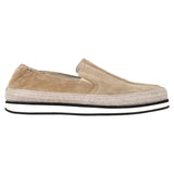 Women's Prada Sport Espadrille Slip On Sneakers in Beige Suede