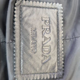 Prada Hidden Closure Trench Coat in Black Lamb Leather