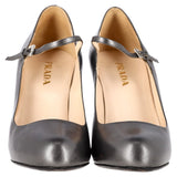 Prada Mary Jane Pumps in Silver Leather