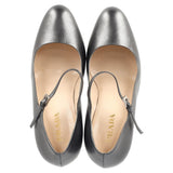 Prada Mary Jane Pumps in Silver Leather