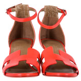 Hermes Legend Wedge Sandals in Red Leather