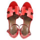 Hermes Legend Wedge Sandals in Red Leather