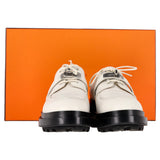 Hermes First Derby Shoes in White Leather