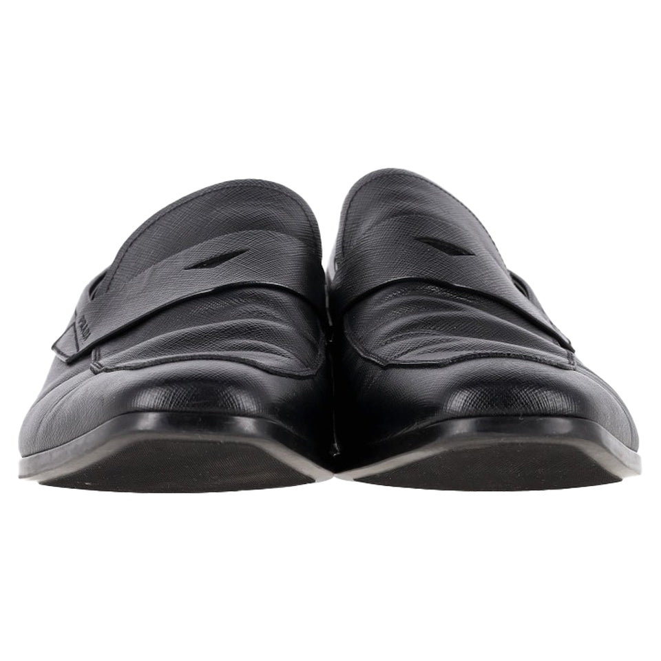 Men's  Prada Penny Loafers in Black Saffiano Leather