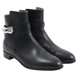 Women's Hermes Neo Ankle Boots in Black Calfskin Leather