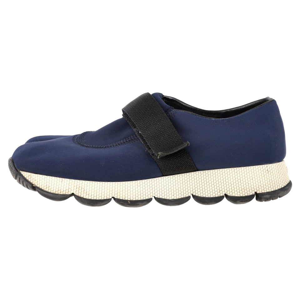 Women's Prada Slip On Sneakers in Navy Blue Nylon