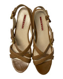 Prada Beige Leather Wedge