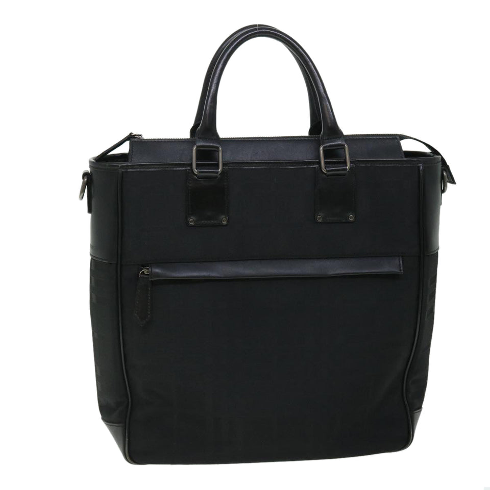 Luxury Burberry Tote Bag Canvas Black Auth ep1588