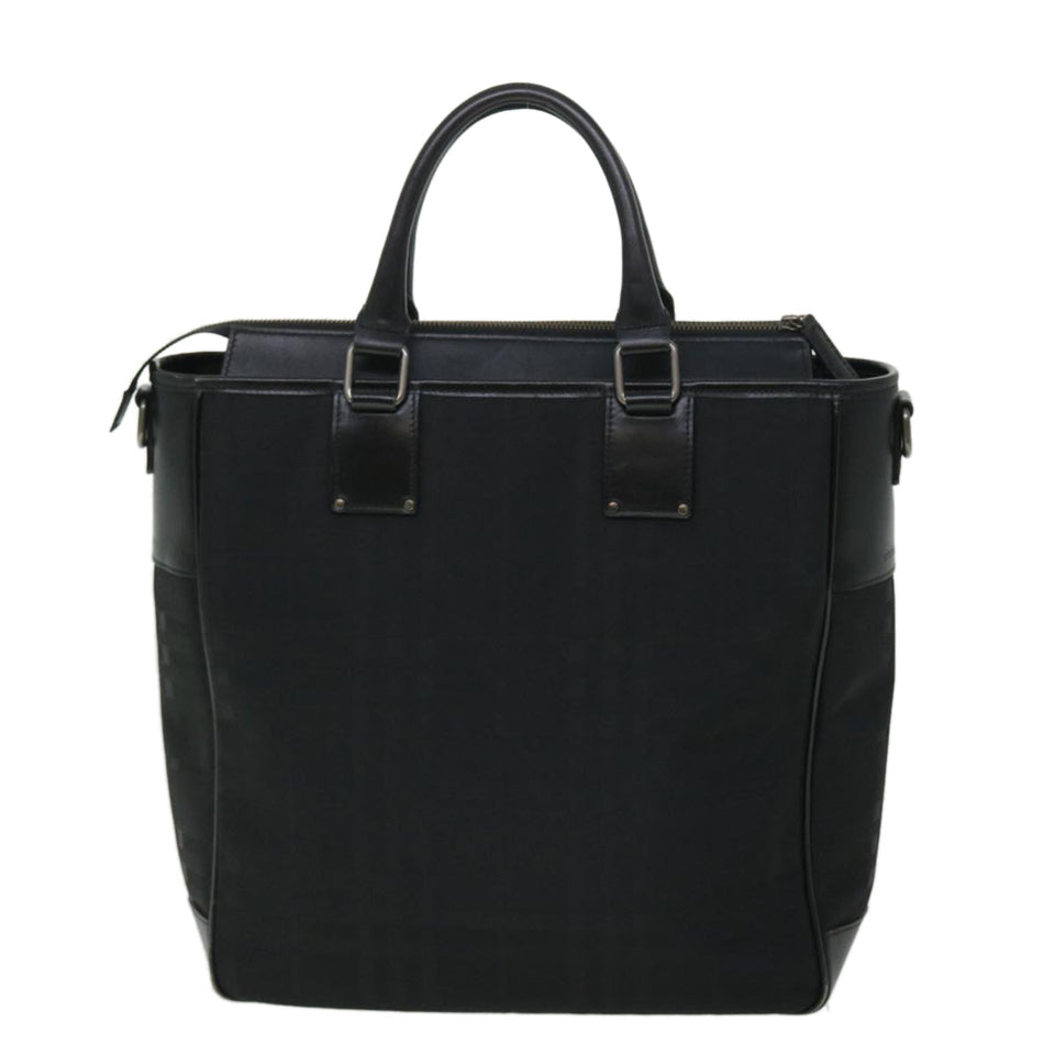 Luxury Burberry Tote Bag Canvas Black Auth ep1588