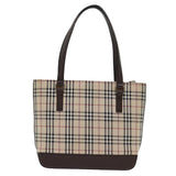 Luxury Burberry Shoulder Bag Nylon Leather Beige Auth ep1699