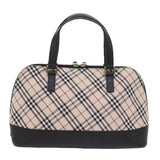Luxury Burberry Nova Check Hand Bag Nylon Canvas Beige Auth ep2098