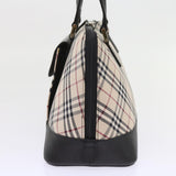 Luxury Burberry Nova Check Hand Bag Nylon Canvas Beige Auth ep2098