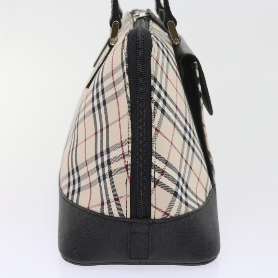 Luxury Burberry Nova Check Hand Bag Nylon Canvas Beige Auth ep2098