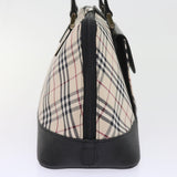 Luxury Burberry Nova Check Hand Bag Nylon Canvas Beige Auth ep2098