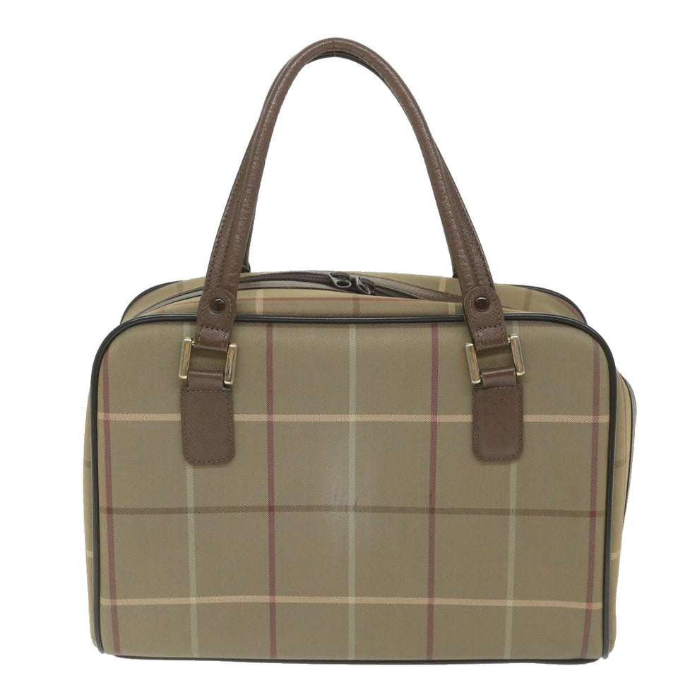 Luxury BurberrySs Nova Check Boston Bag Nylon Canvas Brown Auth ep2180