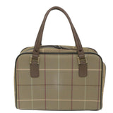 Luxury BurberrySs Nova Check Boston Bag Nylon Canvas Brown Auth ep2180