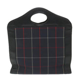 Luxury BurberrySs Nova Check Hand Bag Nylon Canvas Navy Auth ep2181