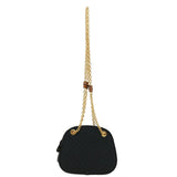 Gucci Micro GG Canvas Bamboo Chain Shoulder Bag Black Gold ep231