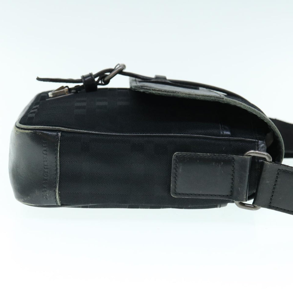Luxury Burberry Shoulder Bag Canvas Leather Black Auth ep2582