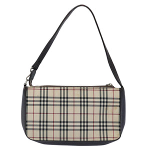 Luxury Burberry Nova Check Shoulder Bag Nylon Beige Auth ep2705