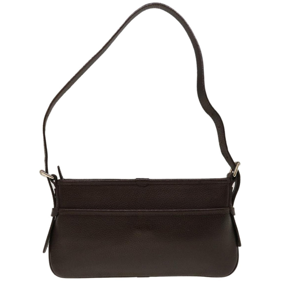 Luxury Burberry Shoulder Bag Leather Brown Auth ep3221