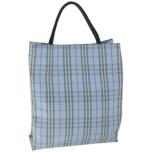 Luxury Burberry Nova Check Hand Bag Nylon Light Blue Auth ep3412