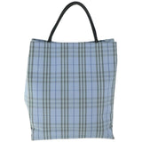 Luxury Burberry Nova Check Hand Bag Nylon Light Blue Auth ep3412