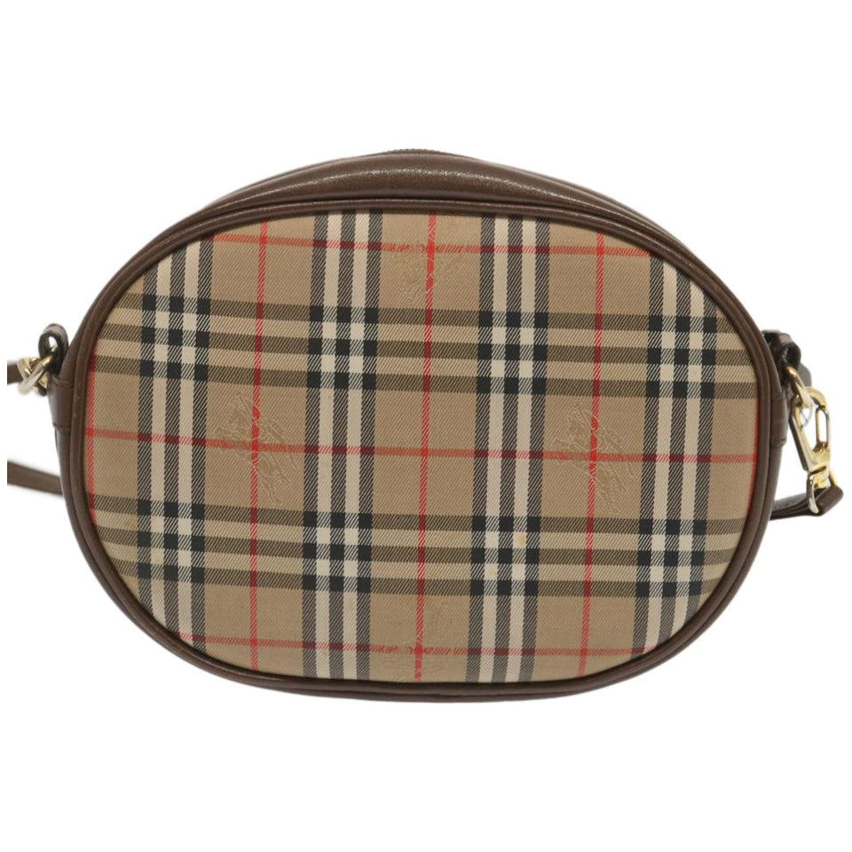Luxury BurberrySs Nova Check Shoulder Bag Canvas Beige Auth ep3529