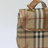 Luxury BurberrySs Nova Check Shoulder Bag PVC Leather Beige Auth ep3552