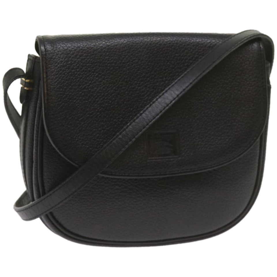 Luxury BurberrySs Shoulder Bag Leather Black Auth ep3585