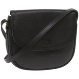 Luxury BurberrySs Shoulder Bag Leather Black Auth ep3585