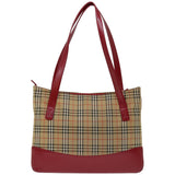 Luxury Burberry Nova Check Tote Bag Canvas Beige Auth ep3587