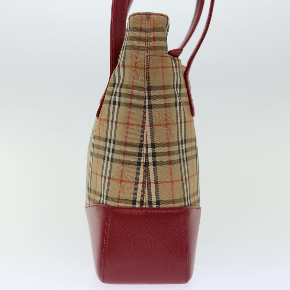 Luxury Burberry Nova Check Tote Bag Canvas Beige Auth ep3587
