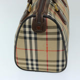Luxury BurberrySs Nova Check Hand Bag Canvas Beige Auth ep3738