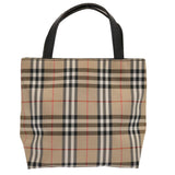 Luxury Burberry Nova Check Hand Bag Nylon Beige Auth ep4001