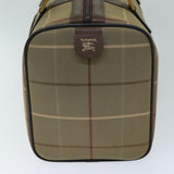 Luxury BurberrySs Nova Check Boston Bag Canvas Beige Auth ep4373