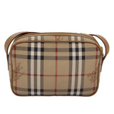Luxury BurberrySs Nova Check Shoulder Bag PVC Leather Beige Auth ep4407