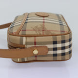 Luxury BurberrySs Nova Check Shoulder Bag PVC Leather Beige Auth ep4407